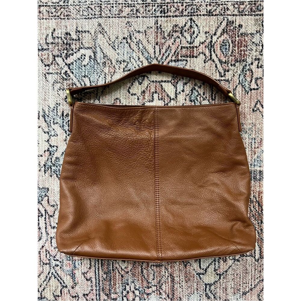 KOOBA Pebbled Leather Hobo Bag Luggage Brown Genuine Leather Purse